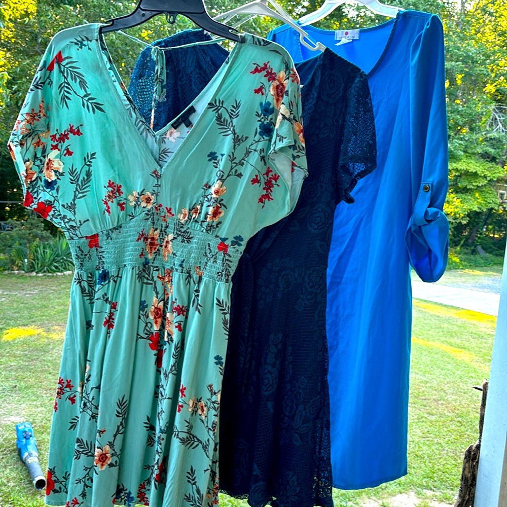 Bundle of Green/Blue Dresses size L
